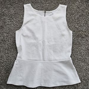 Loft white peplum top xs